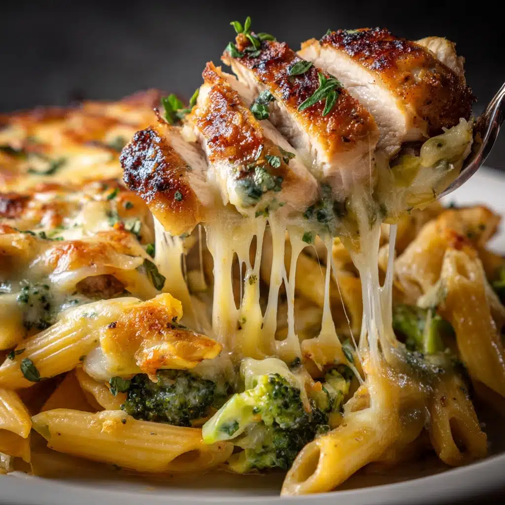 Tuscan Chicken with Creamy Broccoli Alfredo Penne Recipe - Recipe Image