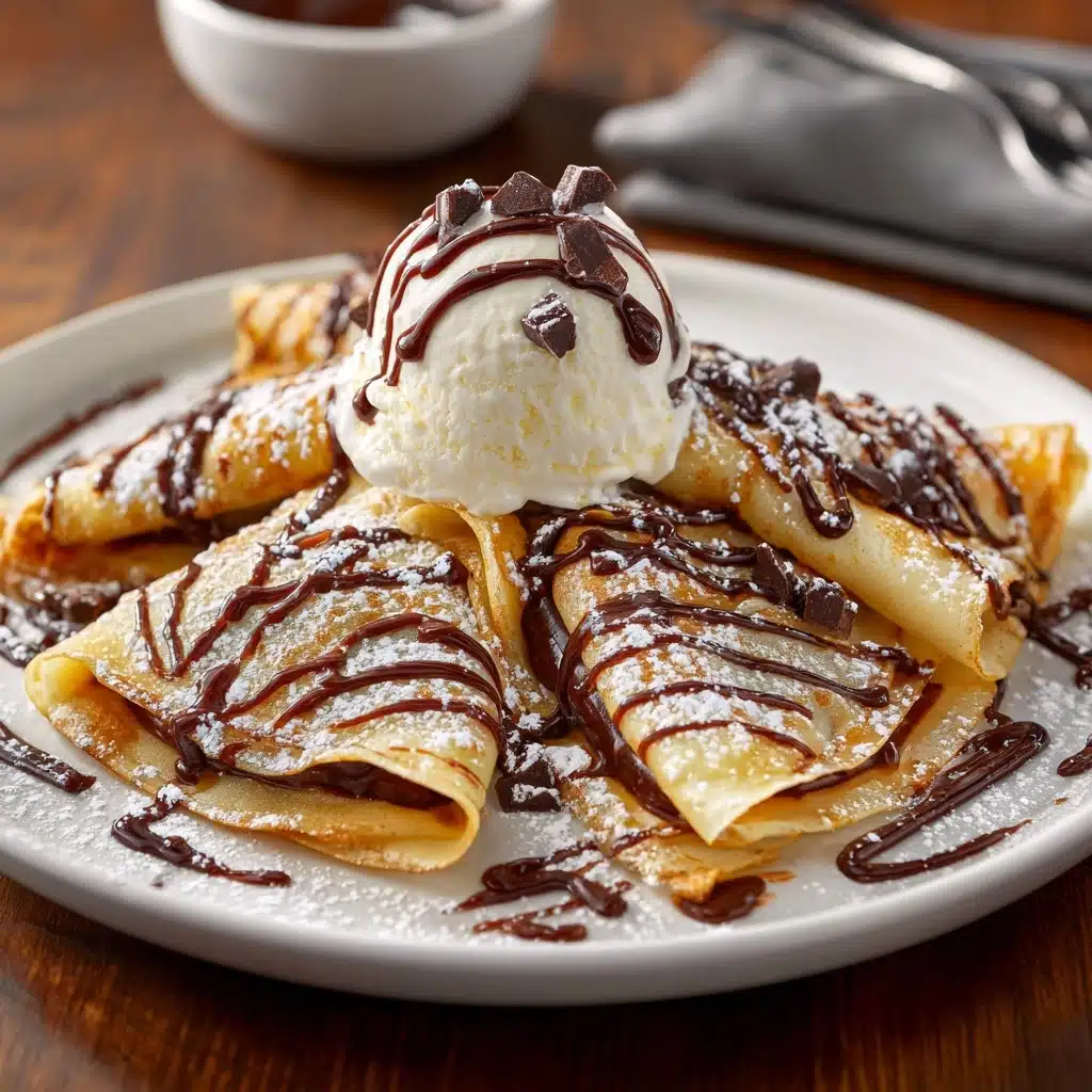repes with Ice Cream & Chocolate Drizzle Recipe - Recipe Image