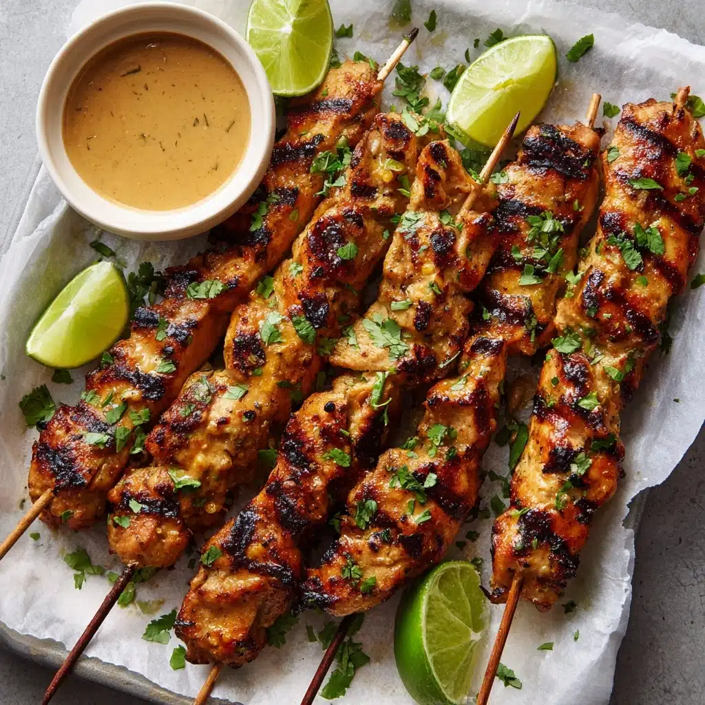 Thai Grilled Chicken Skewers with Coconut Peanut Sauce Recipe - Recipe Image