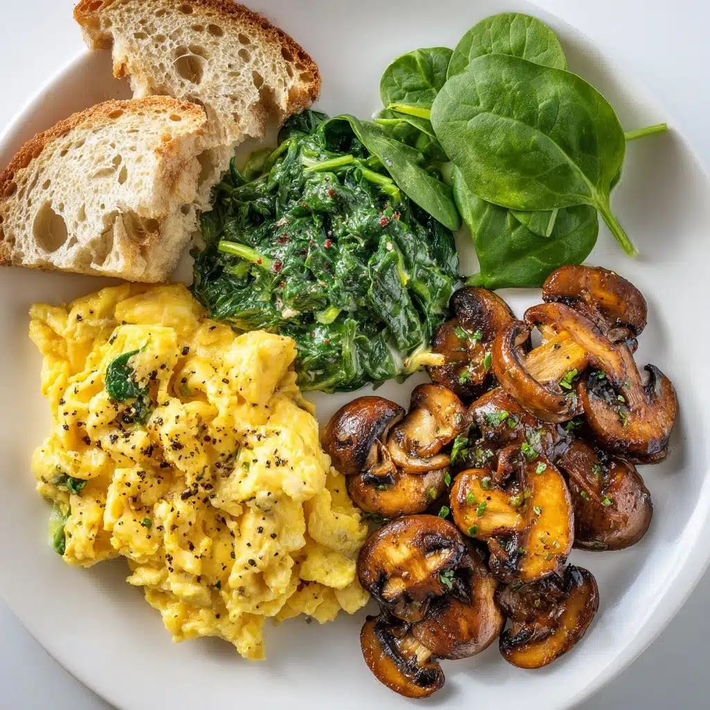 Mushroom-Spinach Scrambled Eggs Recipe - Recipe Image