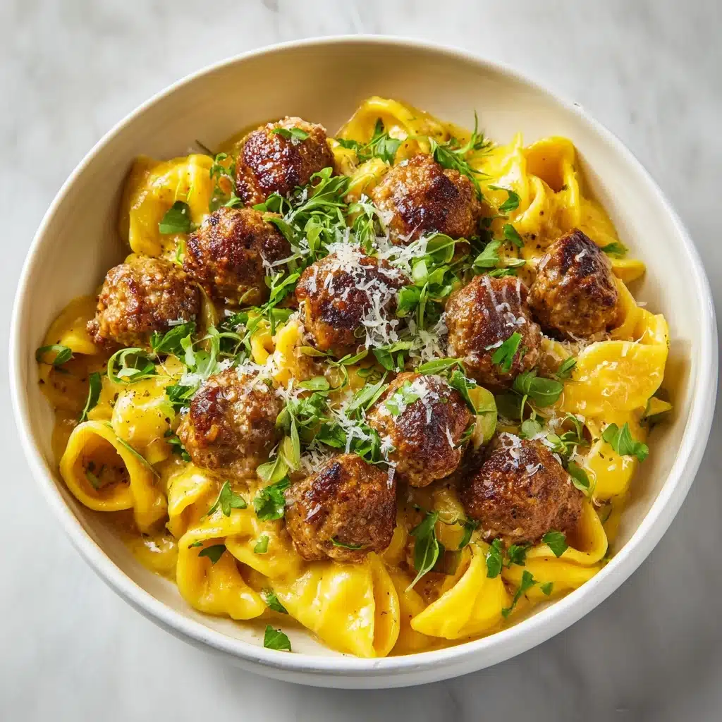 Garlic Butter Sausage Bites with Pasta Recipe - Recipe Image