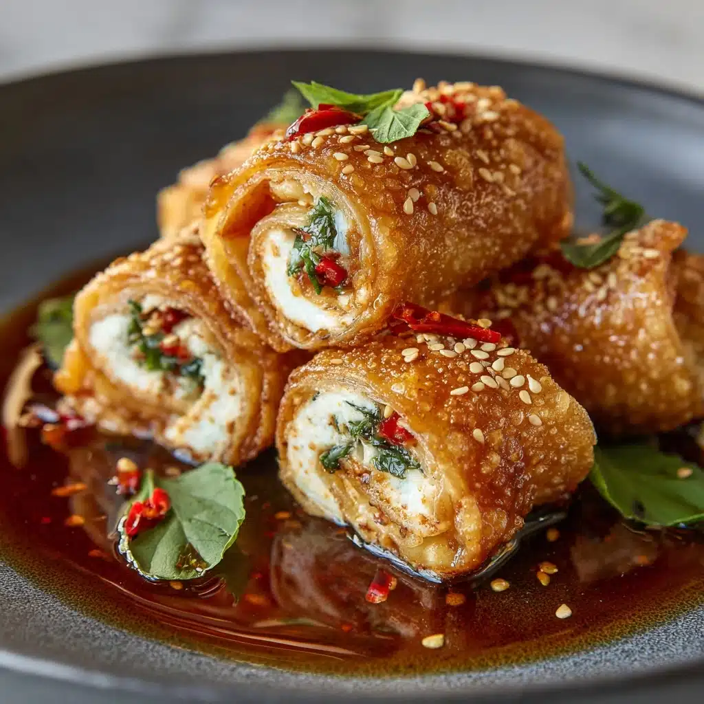 Crispy Oven Fried Feta Rolls with Chili Honey Recipe - Recipe Image