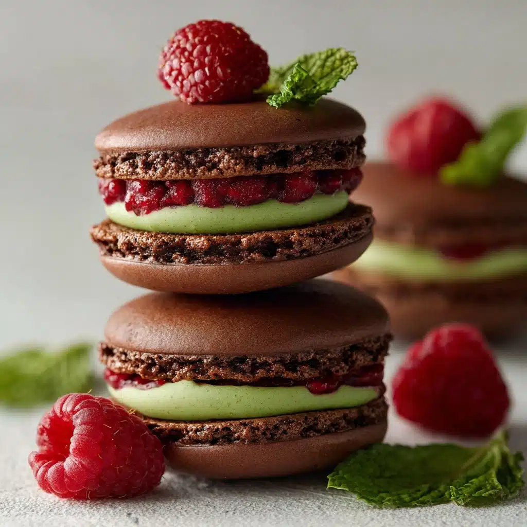 Dark Chocolate Raspberry Macarons Recipe - Recipe Image