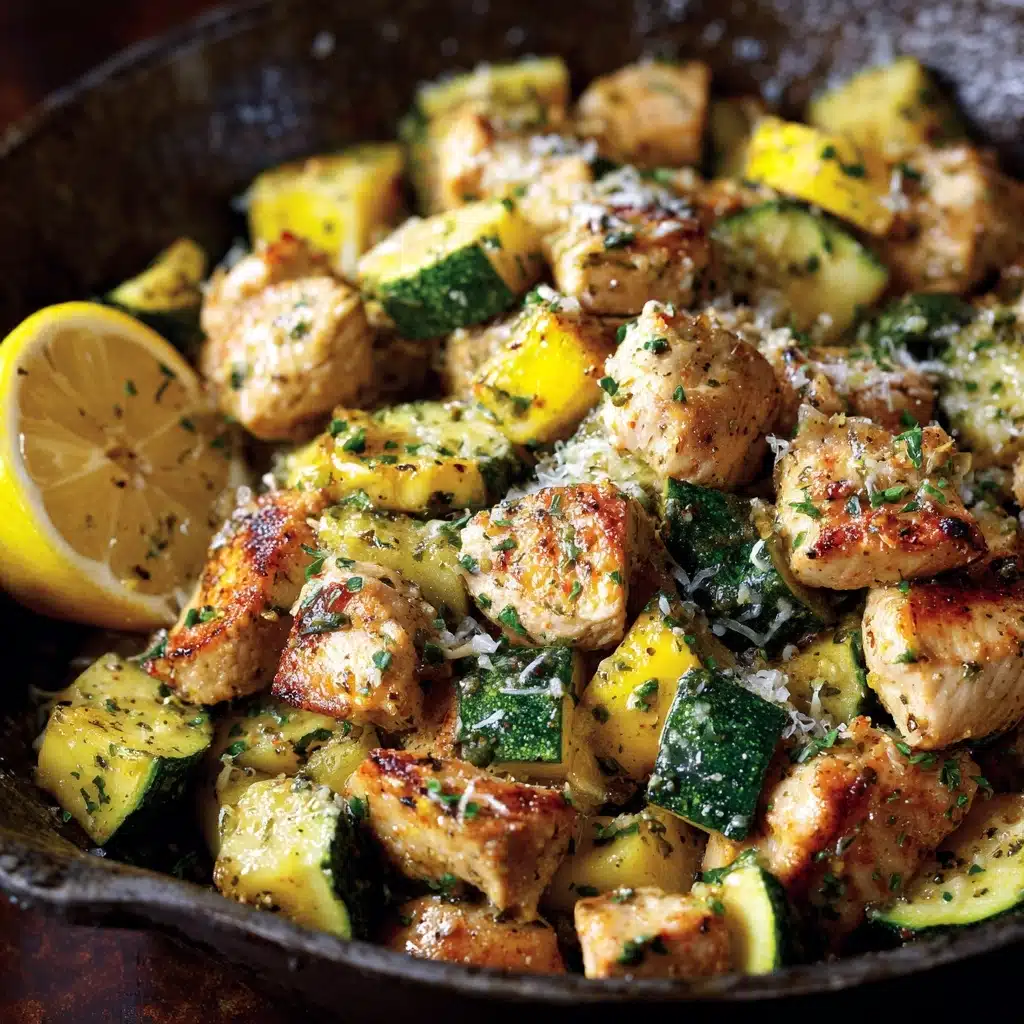 Skillet Lemon Parmesan Chicken with Zucchini and Squash Recipe - Recipe Image
