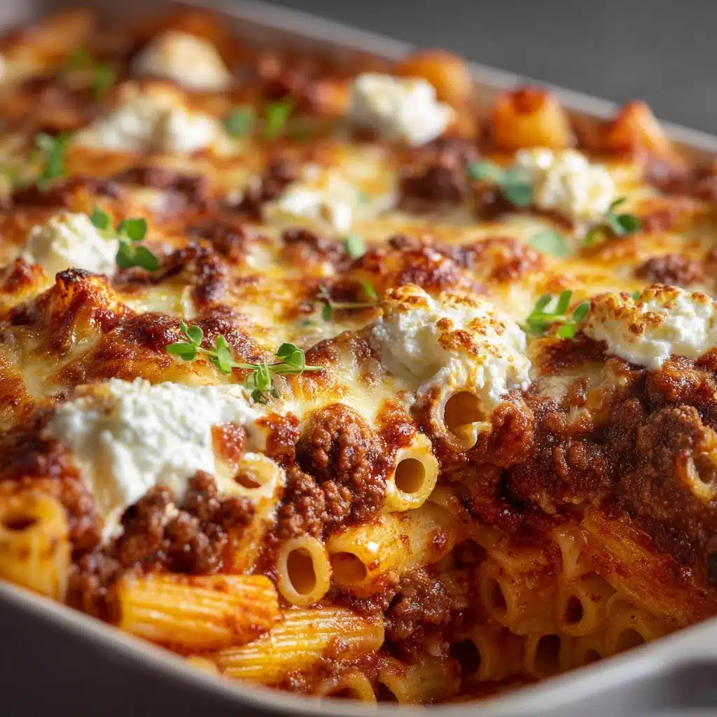 Baked Ziti with Ground Beef and Ricotta Recipe - Recipe Image