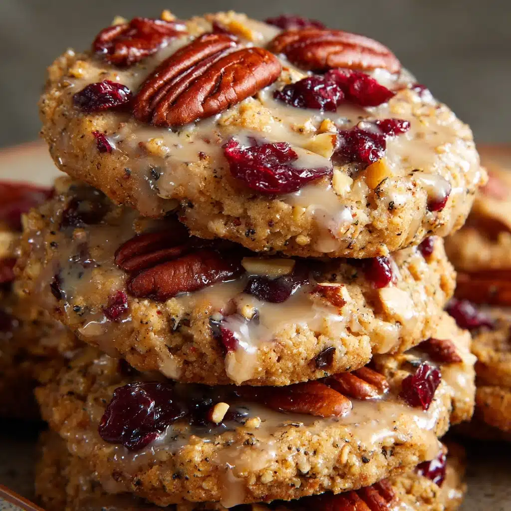 No-Bake Cranberry Pecan Praline Cookies Recipe - Recipe Image