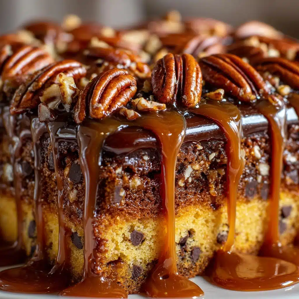 Caramel Turtle Poke Cake Recipe - Recipe Image