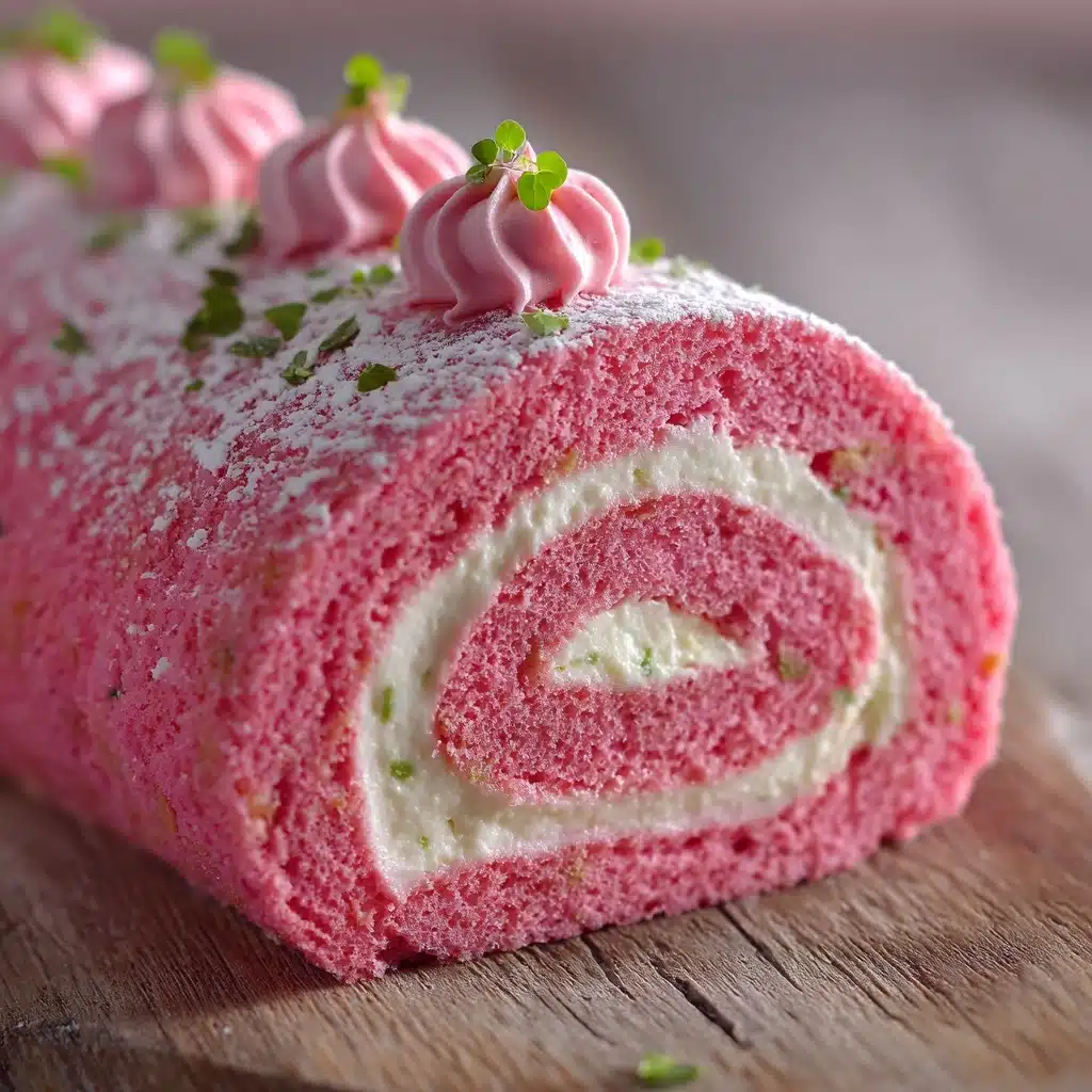 Pink Velvet Roll Cake Recipe - Recipe Image