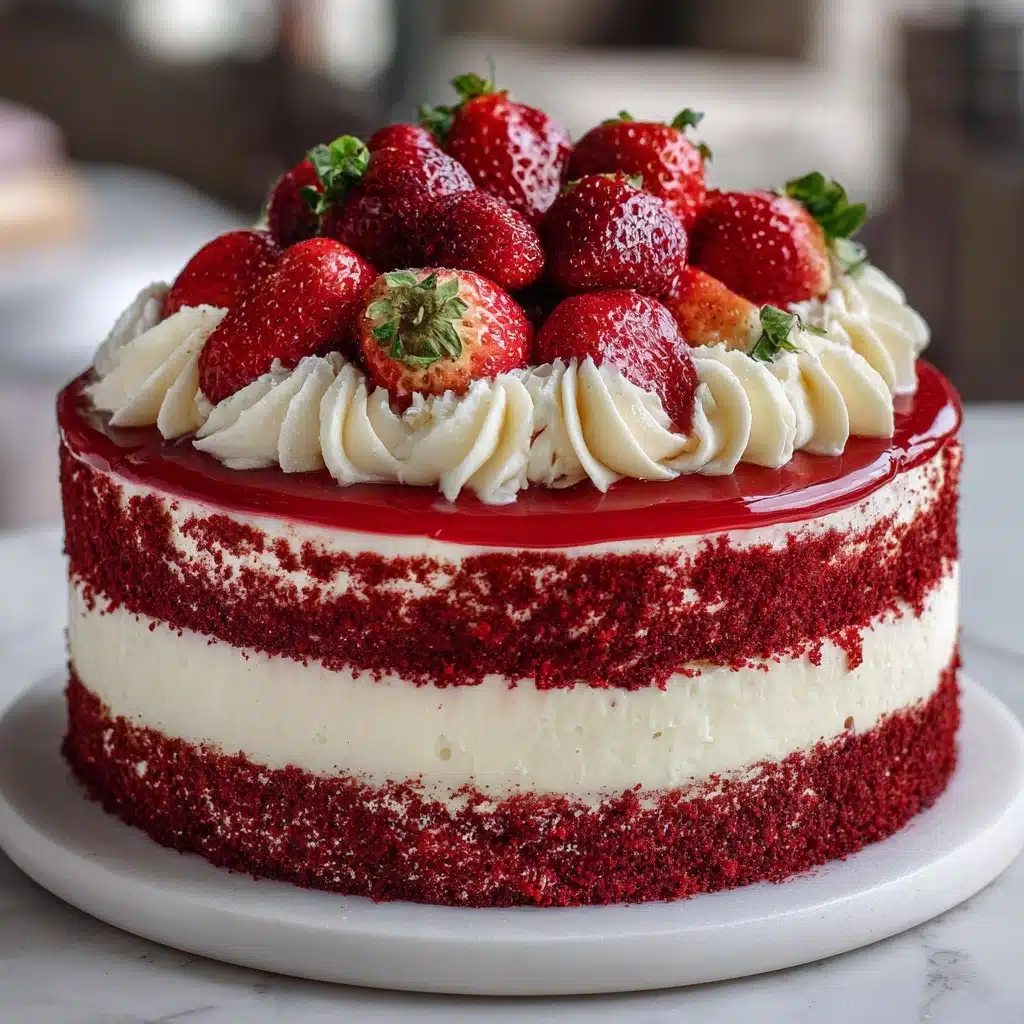 Red Velvet Strawberry Cheesecake Recipe - Recipe Image