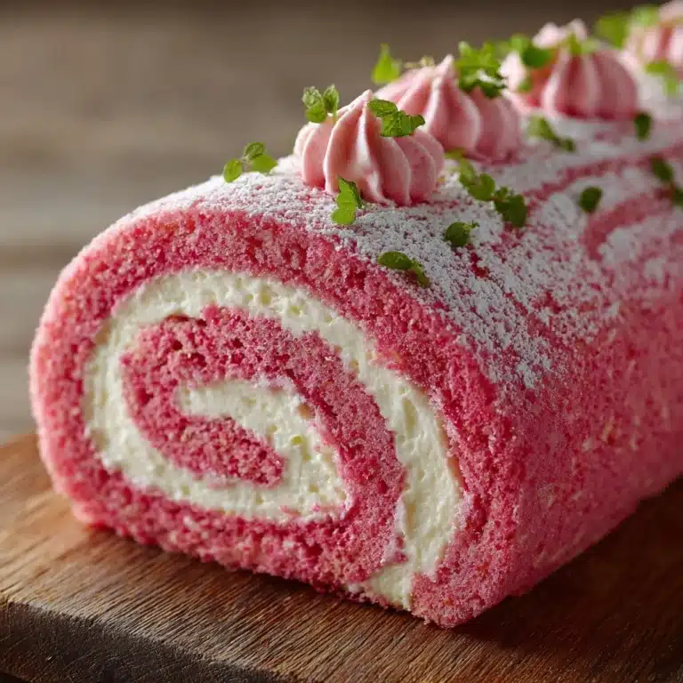 Pink Velvet Roll Cake Recipe