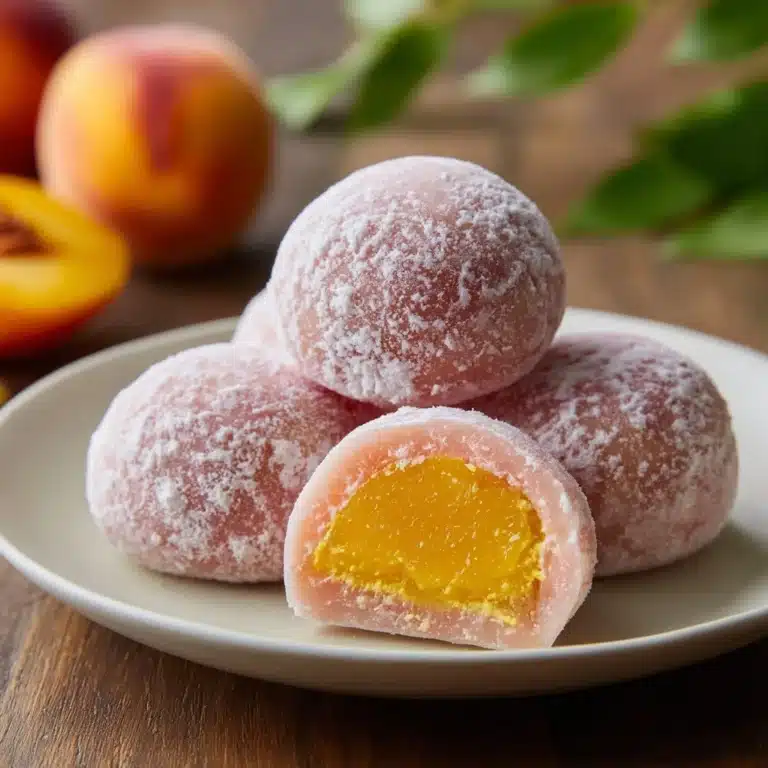 Whole Peach Mochi Recipe (Soft & Chewy) Recipe