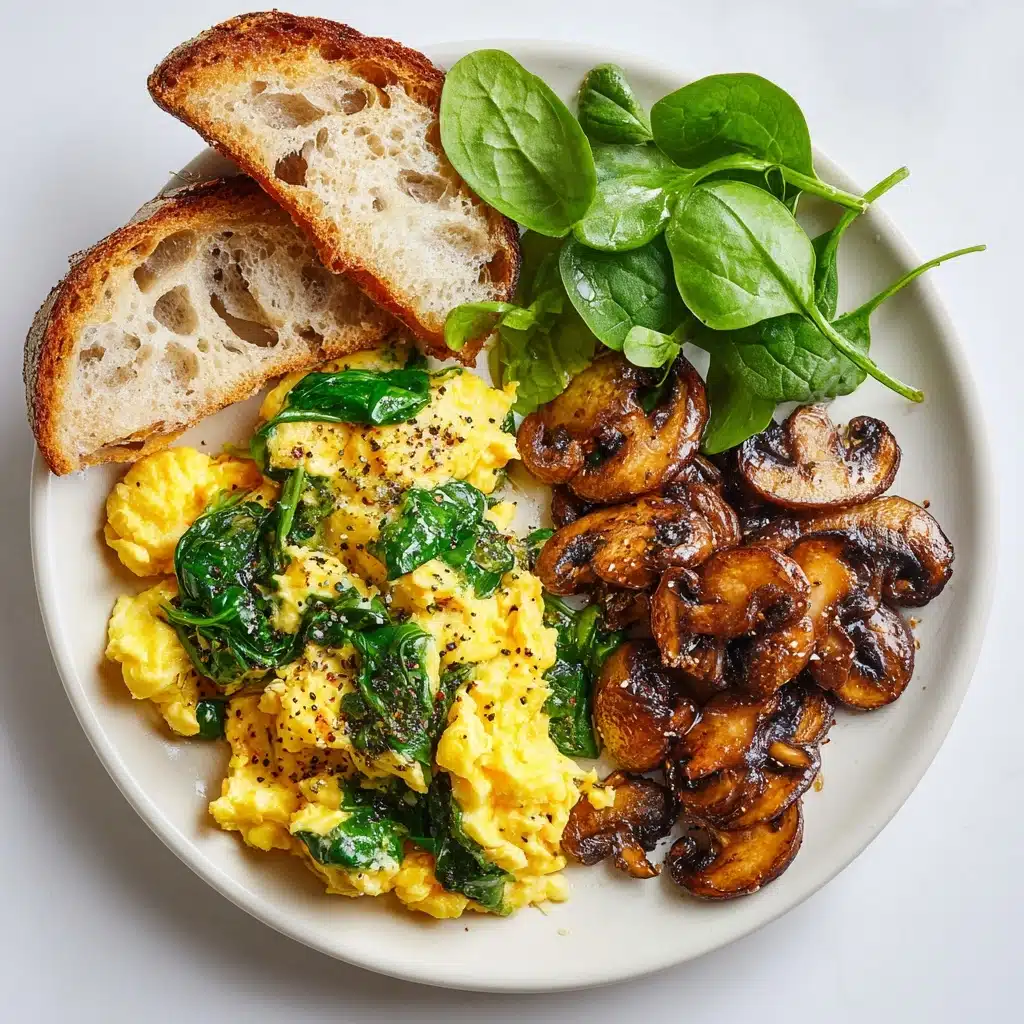 Mushroom-Spinach Scrambled Eggs Recipe - Recipe Image