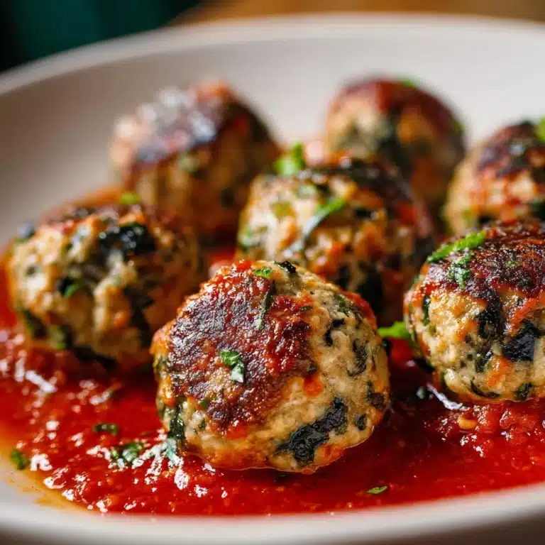 Baked Chicken Ricotta Meatballs with Spinach Recipe