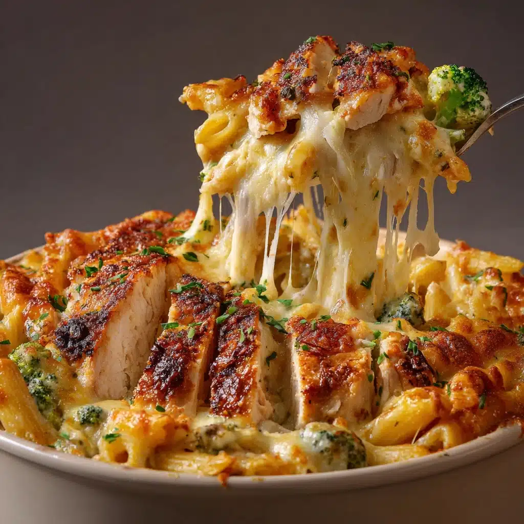 Tuscan Chicken with Creamy Broccoli Alfredo Penne Recipe