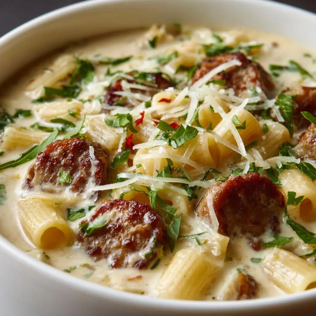 Cozy Creamy Parmesan Sausage Ditalini Soup Recipe