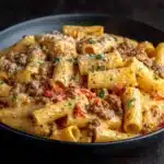 One Pot Creamy Tomato Beef Pasta Recipe