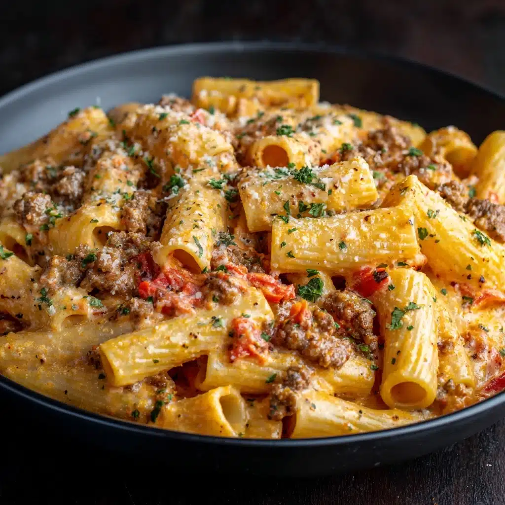One Pot Creamy Tomato Beef Pasta Recipe