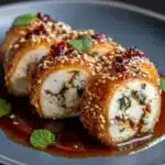 Crispy Oven Fried Feta Rolls with Chili Honey Recipe
