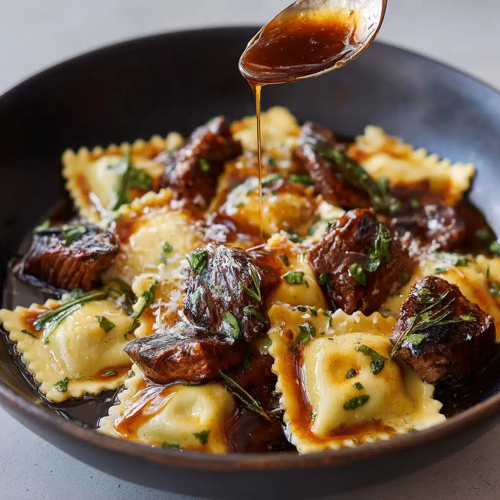 One-Skillet Garlic Butter Steak & Cheese Ravioli Recipe
