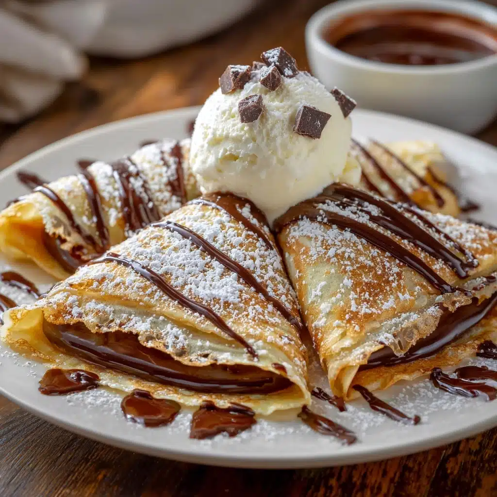 repes with Ice Cream & Chocolate Drizzle Recipe