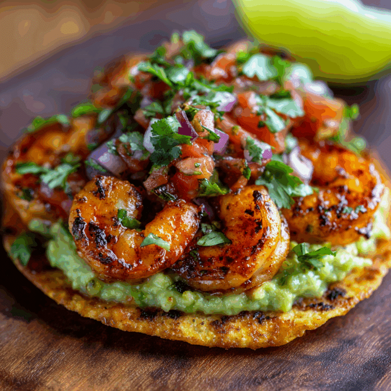 Grilled Shrimp Tostadas with Guacamole & Pico de Gallo Recipe