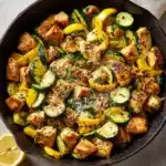 Skillet Lemon Parmesan Chicken with Zucchini and Squash Recipe