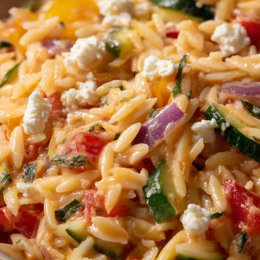 One Pan Baked Feta Veggie Orzo Recipe - Recipe Image