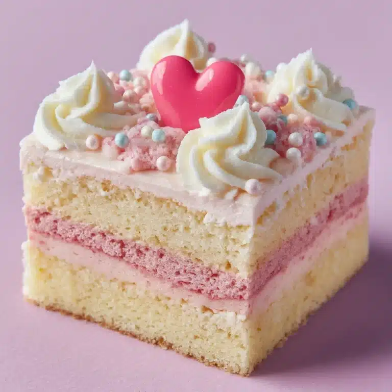 Pink Vanilla Cake Squares Recipe