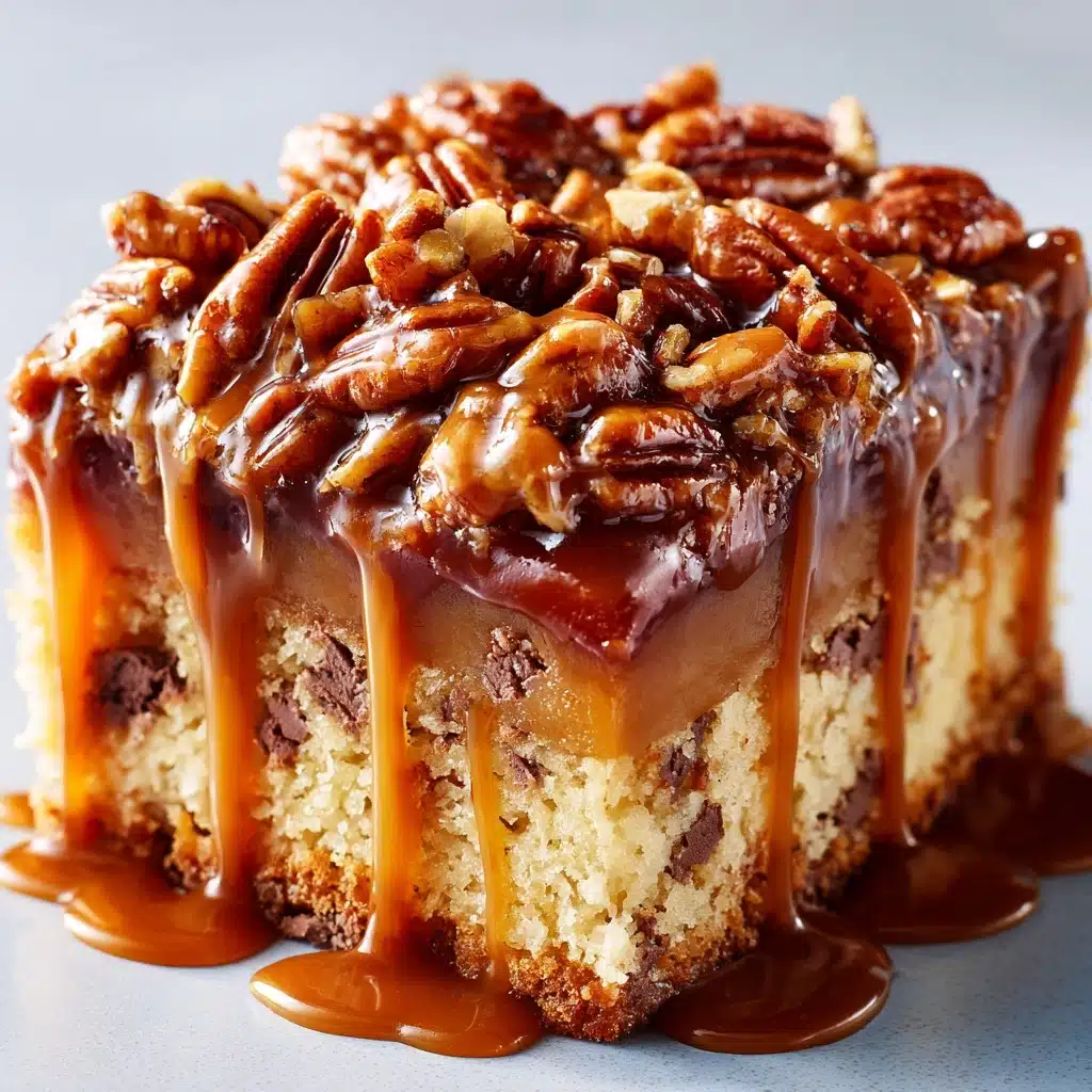 Caramel Turtle Poke Cake Recipe