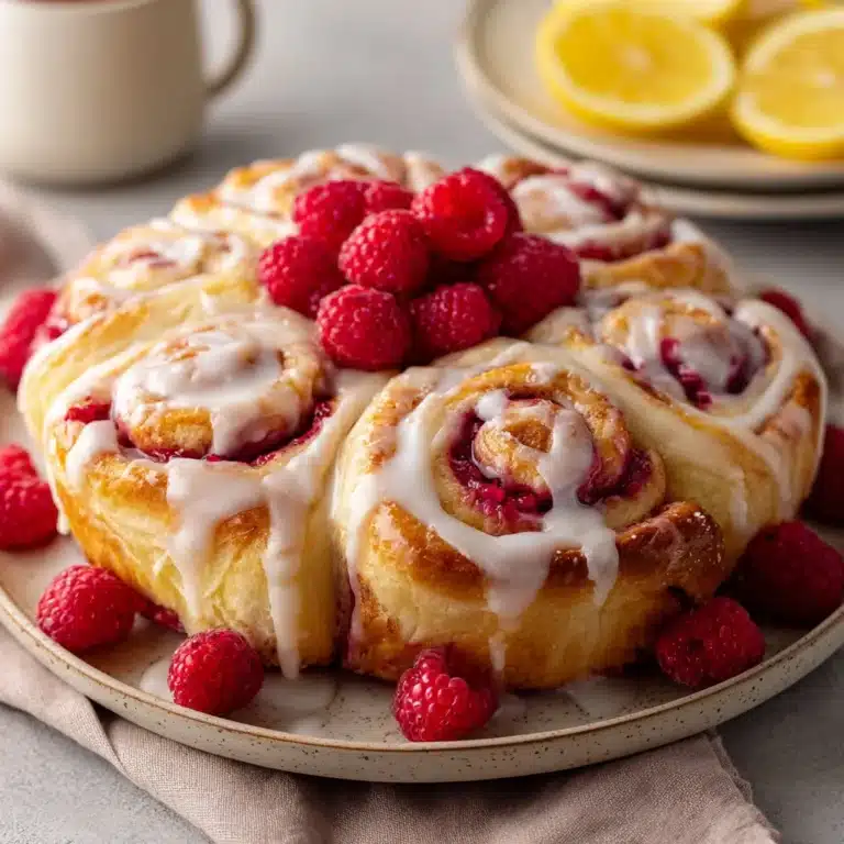 Raspberry Cinnamon Rolls with Lemon Glaze Recipe