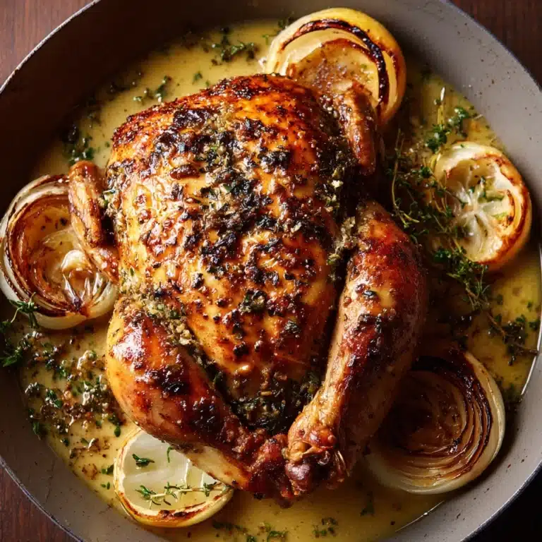 Creamy Lemon Herb Pot Roasted Whole Chicken Recipe