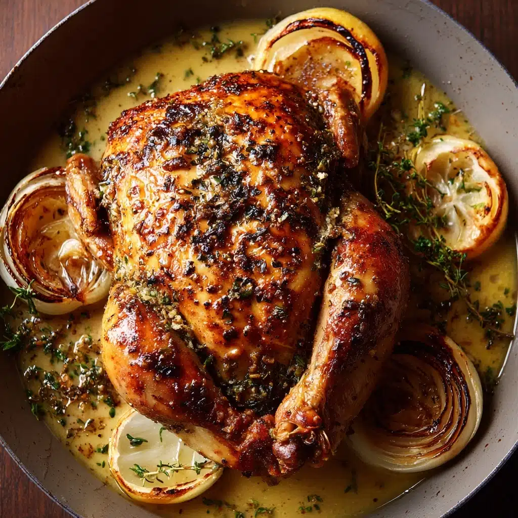 Creamy Lemon Herb Pot Roasted Whole Chicken Recipe - Recipe Image