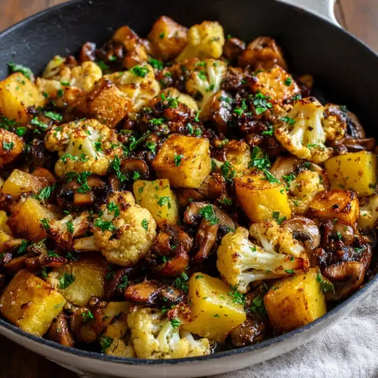 Garlic Mushrooms Cauliflower Skillet Recipe