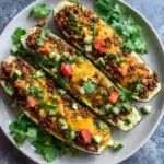 Ground Turkey Taco Stuffed Zucchini Boats Recipe