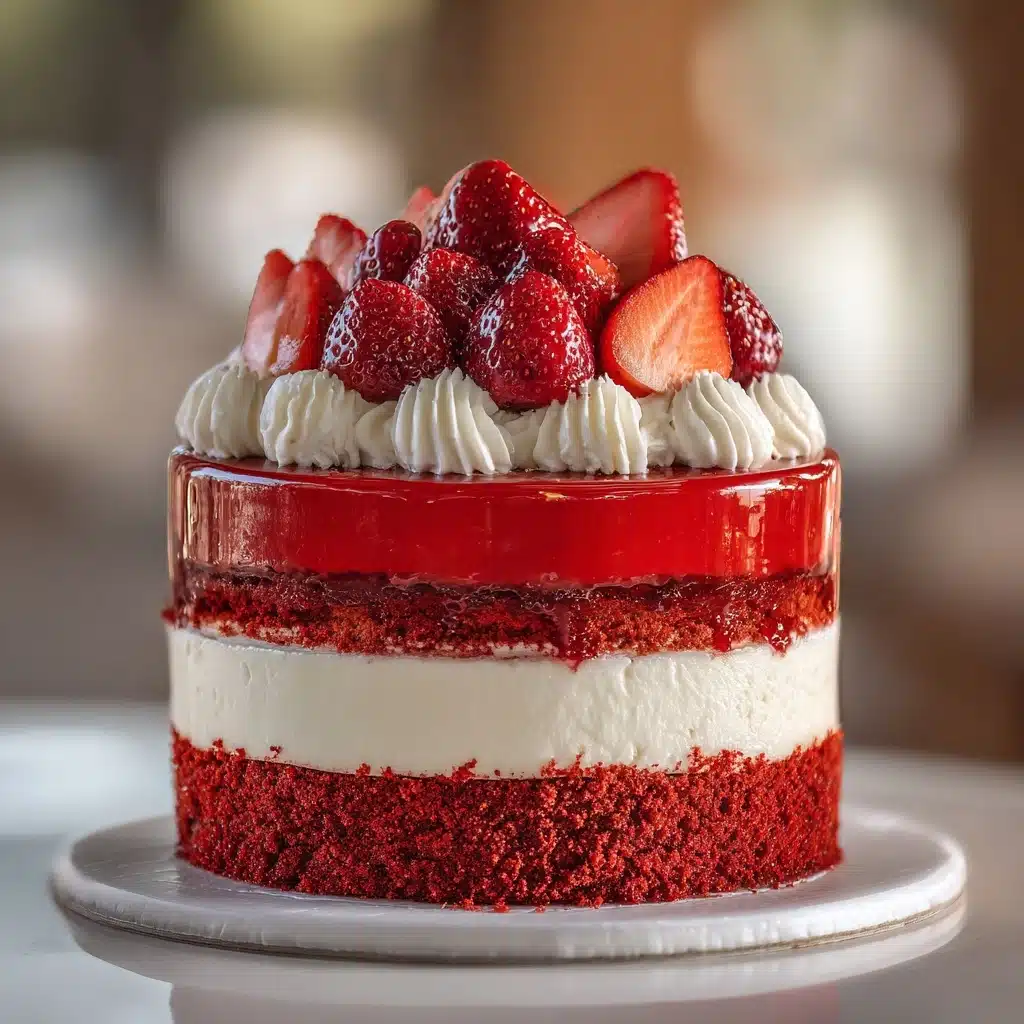 Red Velvet Strawberry Cheesecake Recipe - Recipe Image