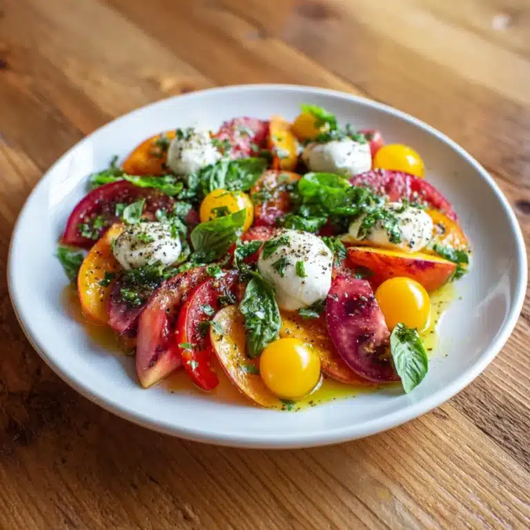 Tomato Peach Burrata Salad Recipe