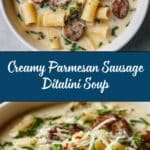 Cozy Creamy Parmesan Sausage Ditalini Soup Recipe