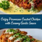 Parmesan Crusted Chicken with Creamy Garlic Sauce Recipe