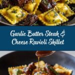 One-Skillet Garlic Butter Steak & Cheese Ravioli Recipe