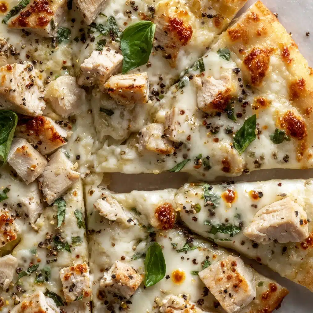 Roasted Garlic White Chicken Pizza Recipe - Recipe Image