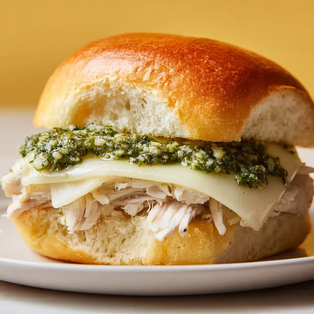 Cheesy Garlic Pesto Chicken Sliders Recipe - Recipe Image