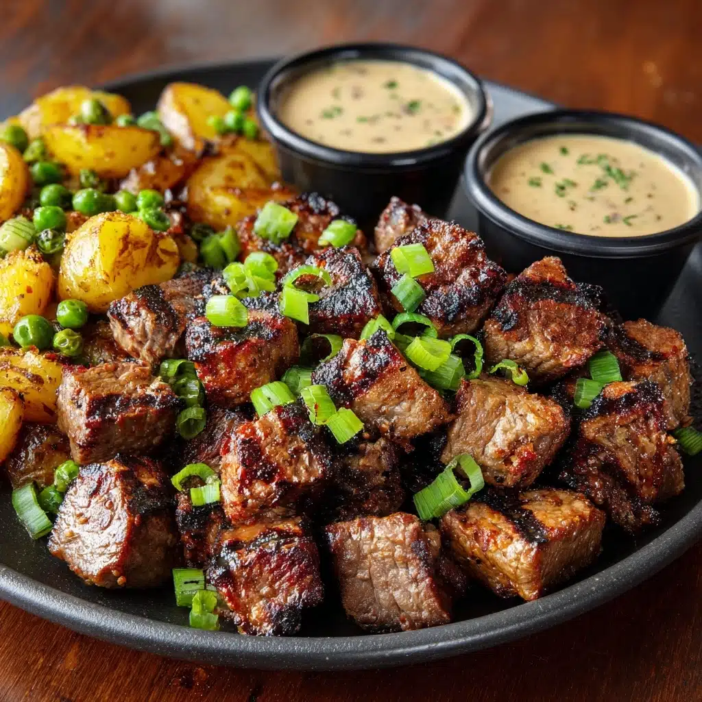 Garlic Butter Steak Bites and Smashed Potatoes Recipe - Recipe Image