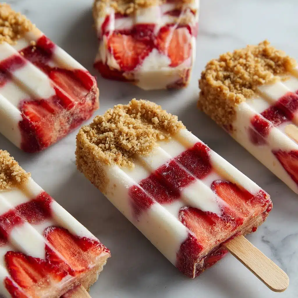 Strawberry Swirl Cheesecake Ice Pops Recipe - Recipe Image
