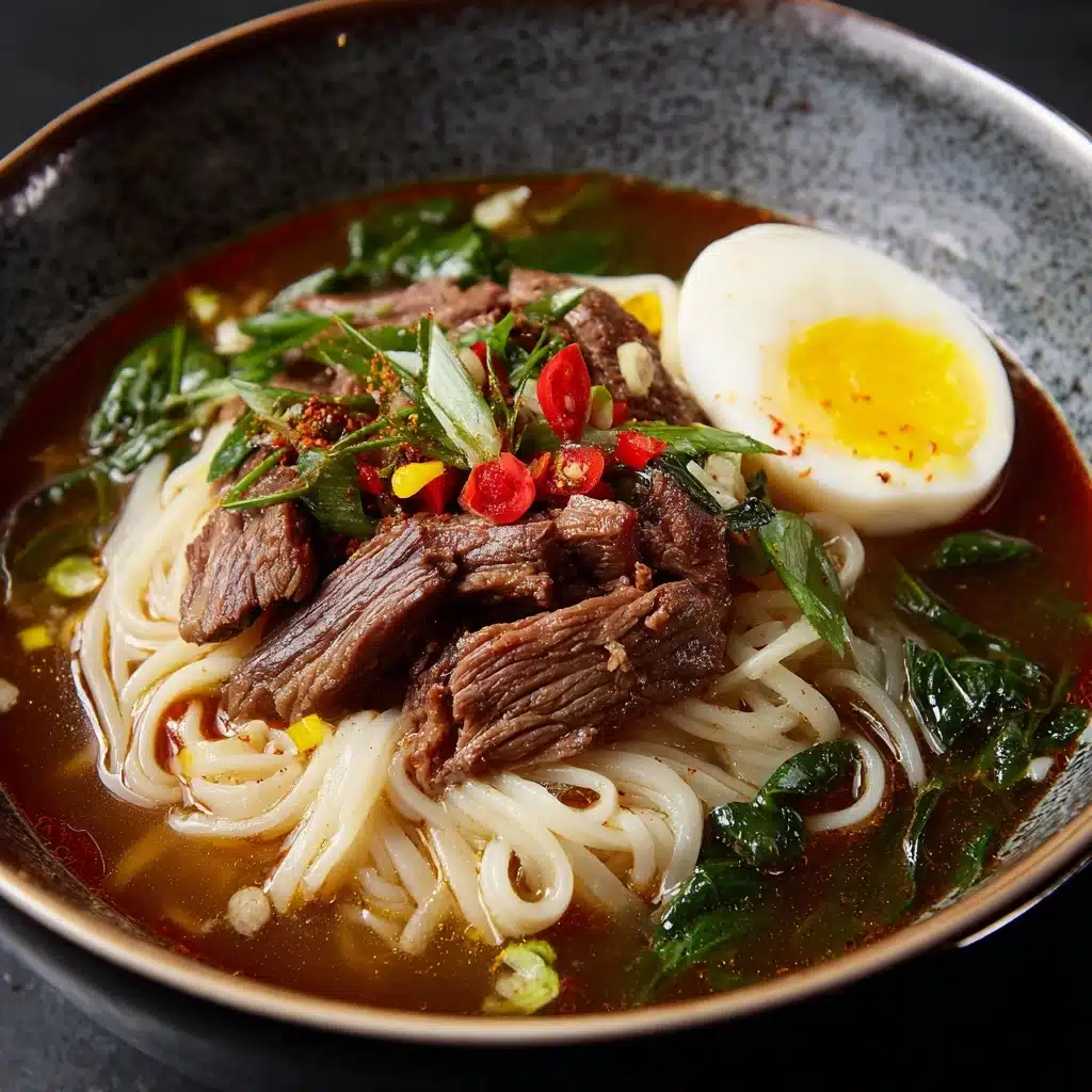 Tomato Egg and Beef Noodle Soup Recipe - Recipe Image