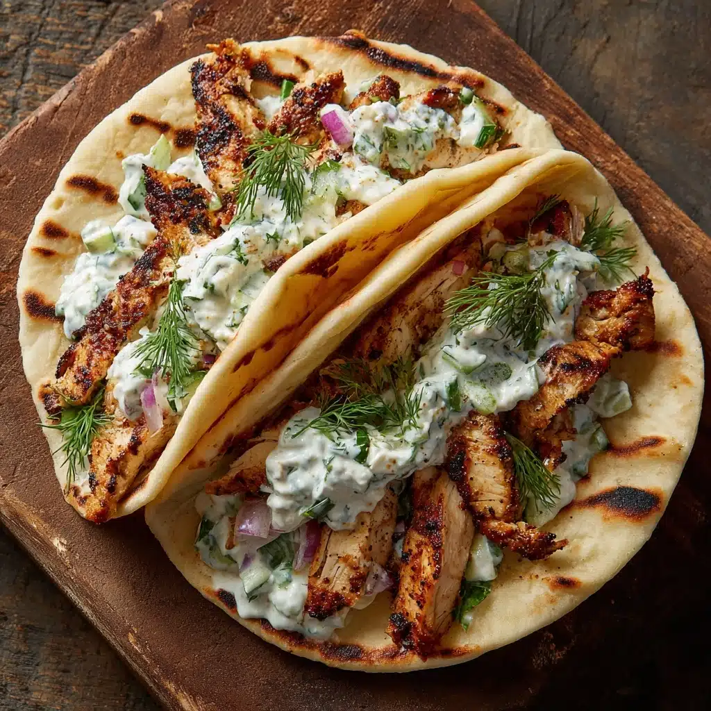Greek Chicken Gyros with Cucumber Tzatziki Recipe - Recipe Image