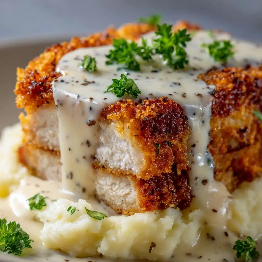 Parmesan Crusted Chicken with Creamy Garlic Sauce Recipe - Recipe Image