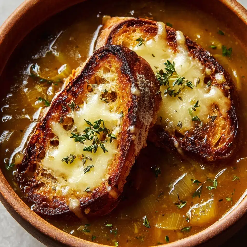French Onion Short Rib Soup with Gruyère Toast Recipe - Recipe Image