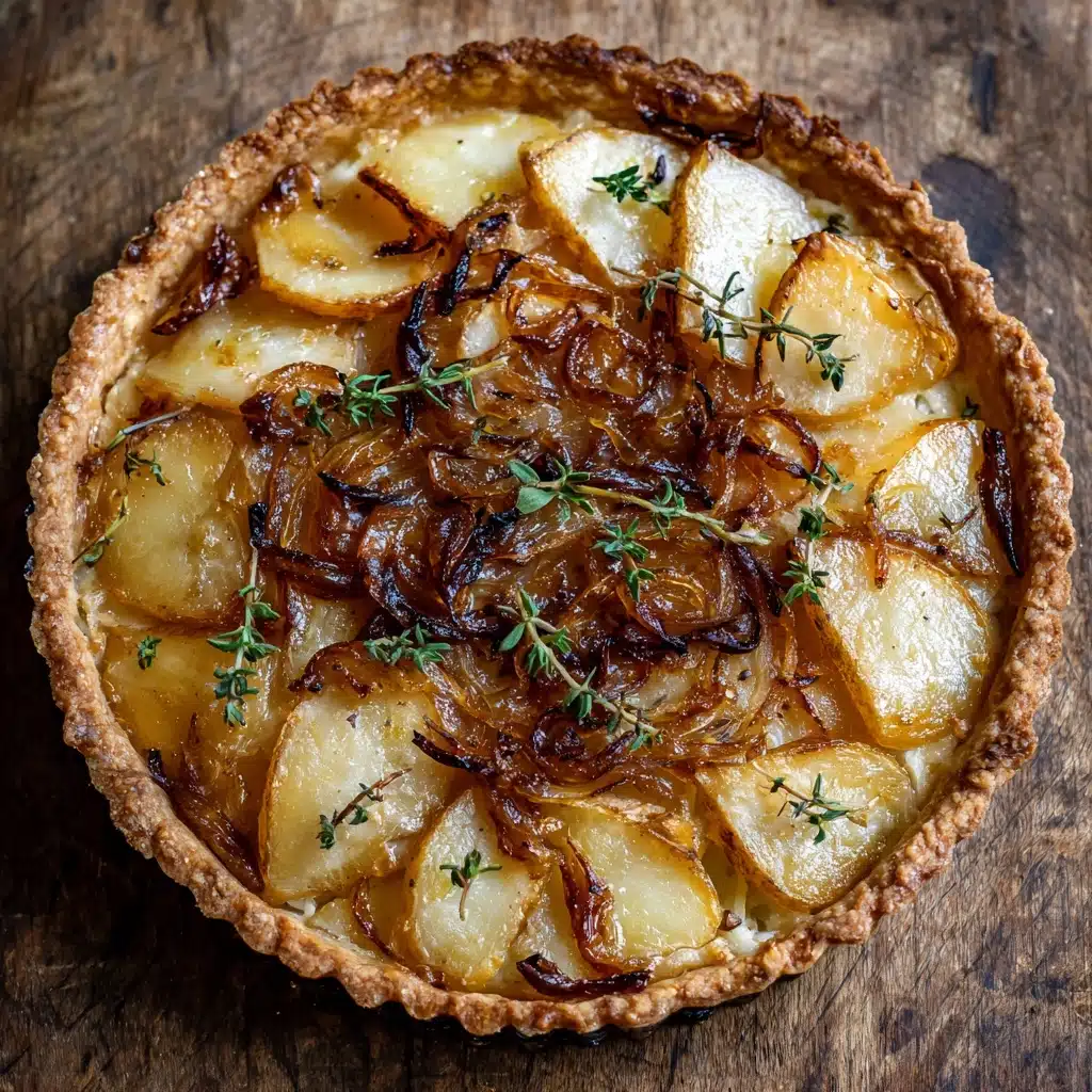 Caramelized Onion, Apple & Cheddar Tart Recipe - Recipe Image
