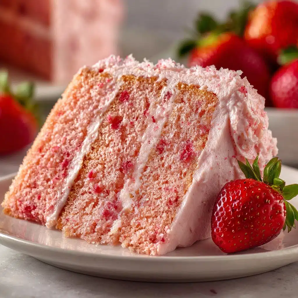 Fresh Strawberry Cake With Strawberry Buttercream Recipe - Recipe Image