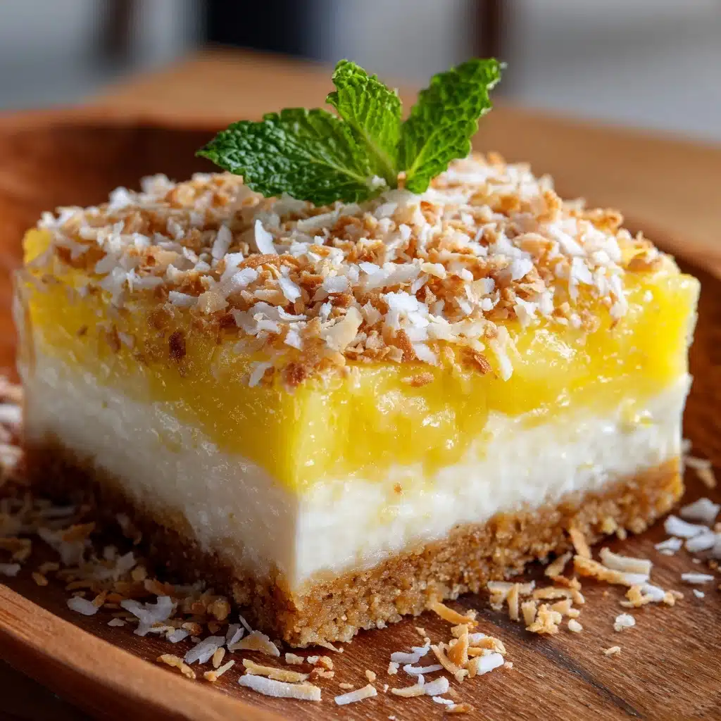 Pineapple Coconut Cheesecake Bars Recipe - Recipe Image